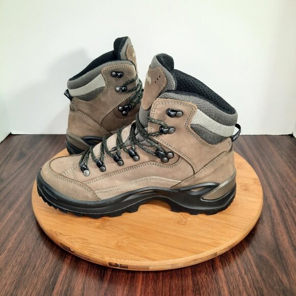 Lowa Renegade GTX Mid Womens 7 Wide Boots Stone Brown Leather Hiking Goretex - Picture 6 of 10